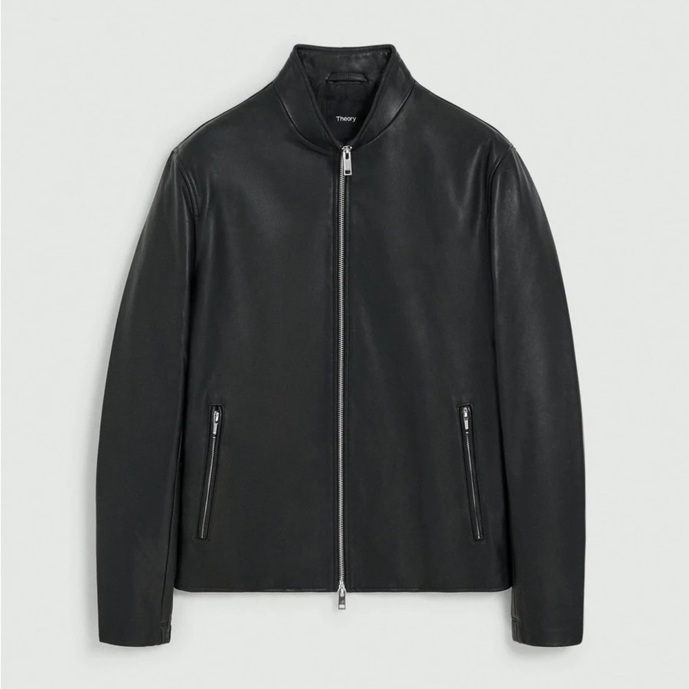 Theory Black Leather Morvek Jacket